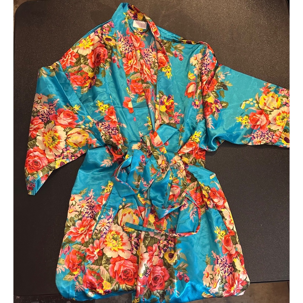 Ms Lovely Blue Floral Robe M/L